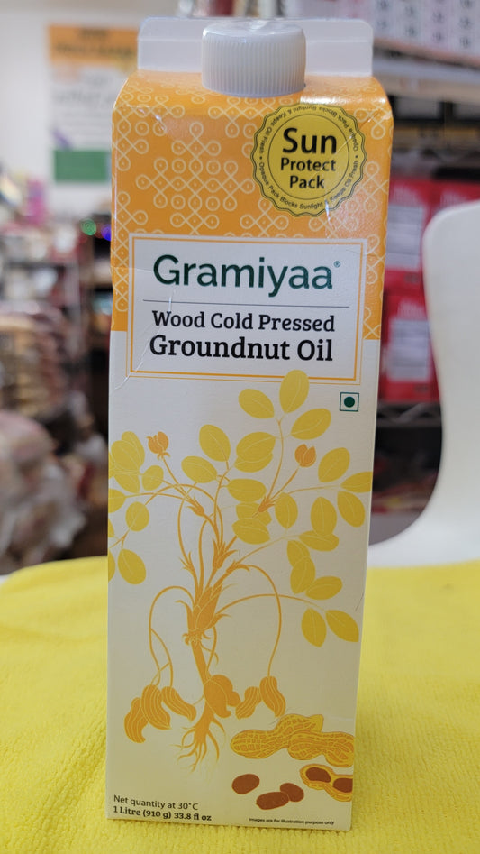 GRAMIYAA groundnut oil WOOD COLD PRESSED 1 LIT