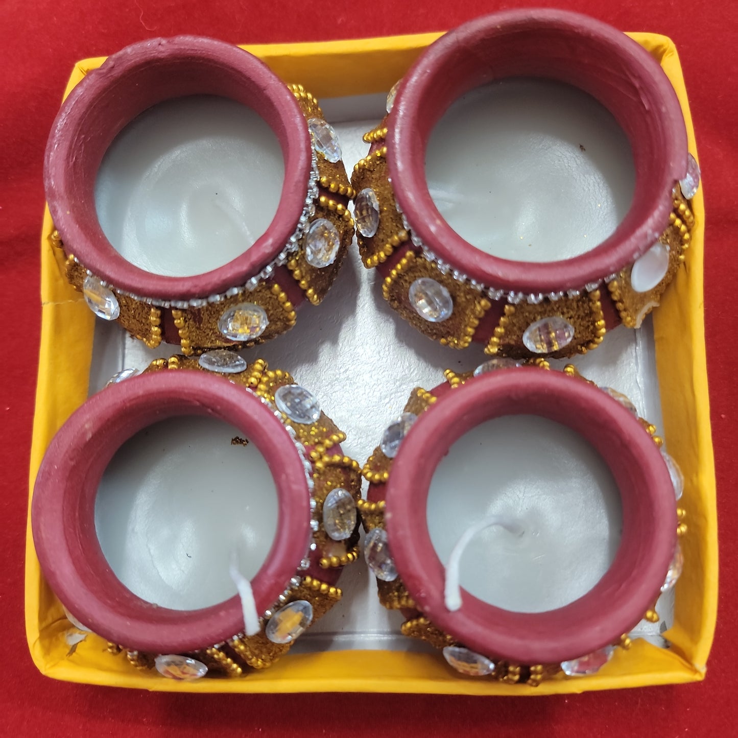 Matki diyas with wax