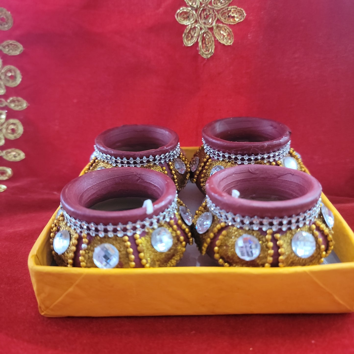 Matki diyas with wax