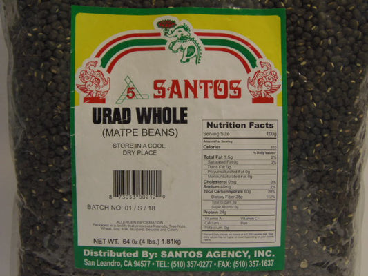 New India Bazar Santos Urid Whole 4Lbs