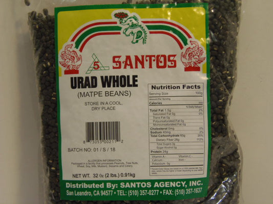New India Bazar Santos Urid Whole 2Lbs