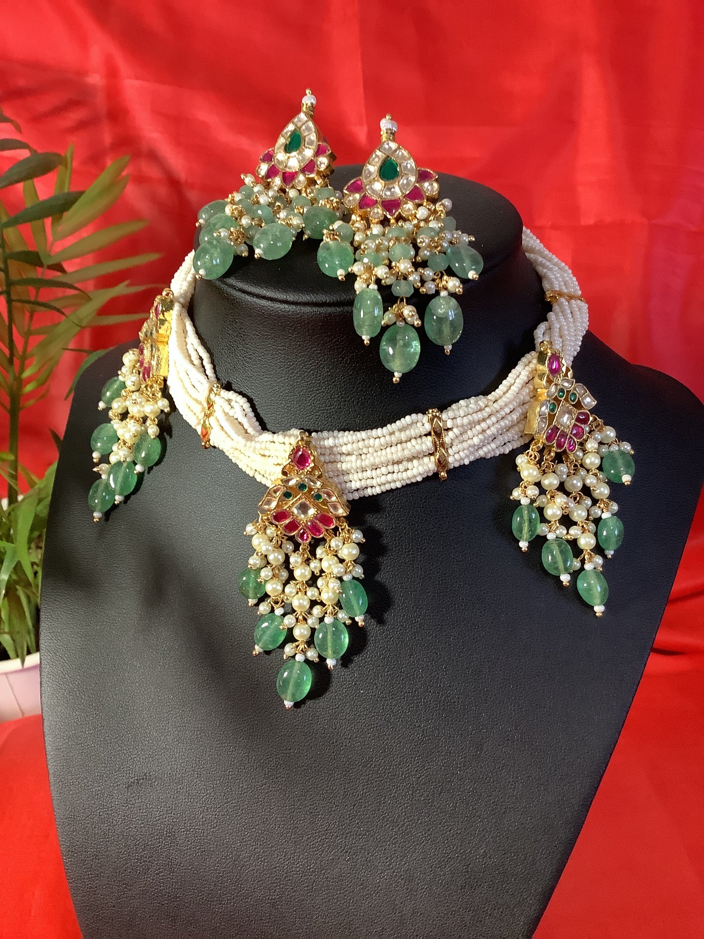 kundan and pearl set