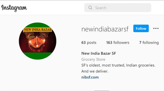 New India Bazar SF can be found on Instagram