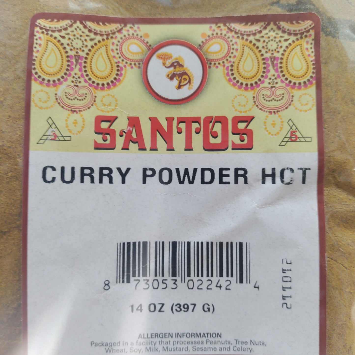Santos curry hot powder 14 ozs