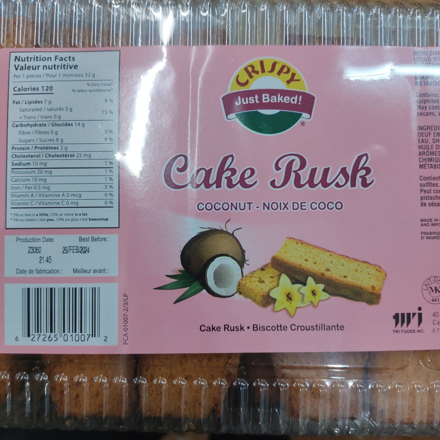 Twi Coconut Cake Rusk 650 G