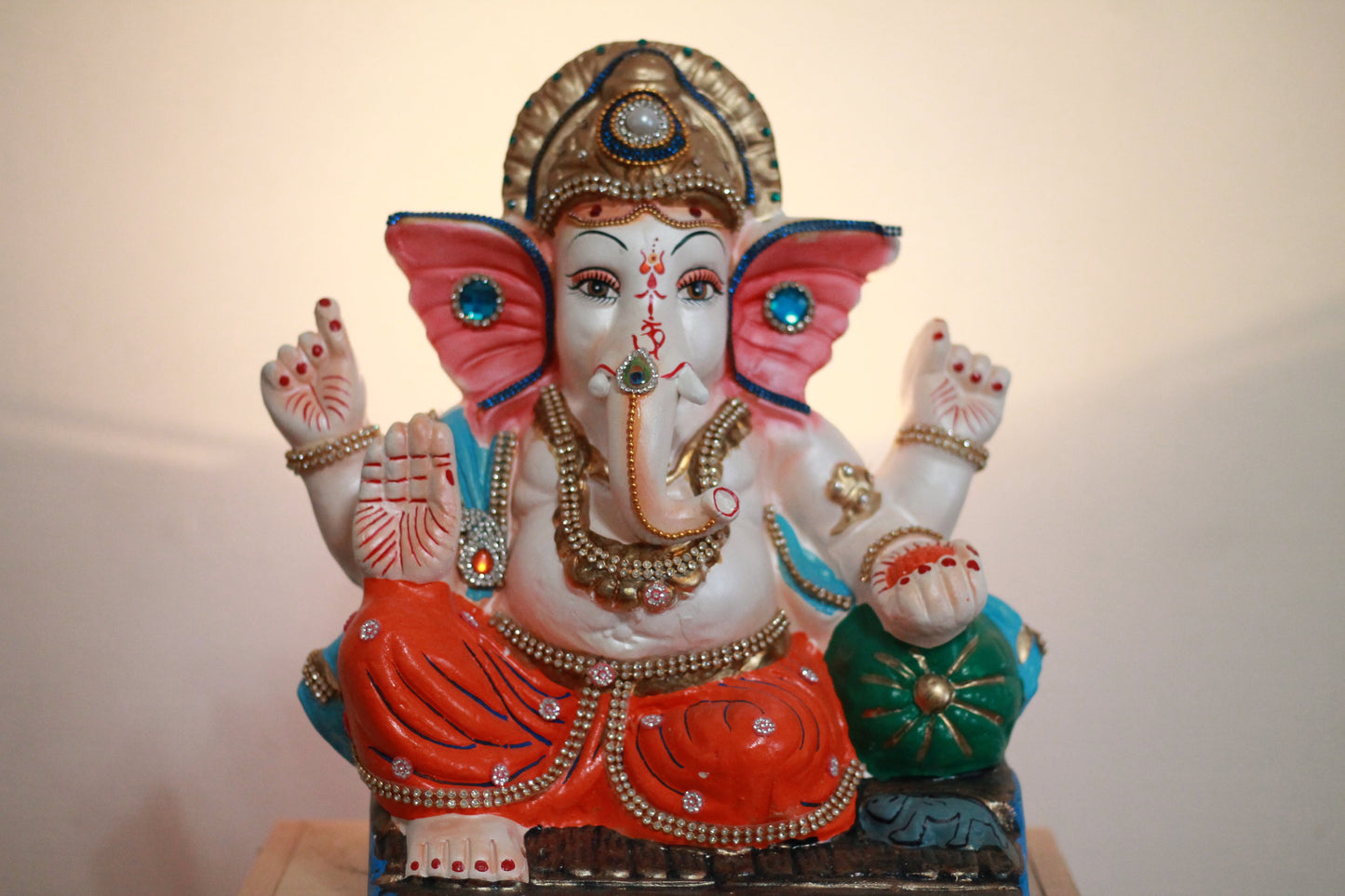Handmade Painted Ganesh Murti - 12 inch