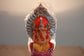 Handmade Painted Ganesh Murti - 6.5 inch (ORANGE)