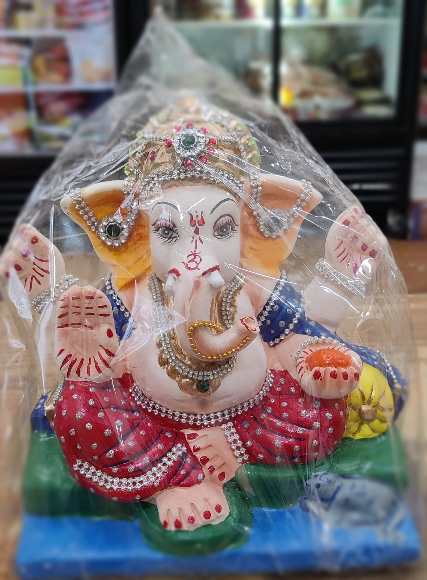 Handmade Painted Ganesh Murti - 8 inch